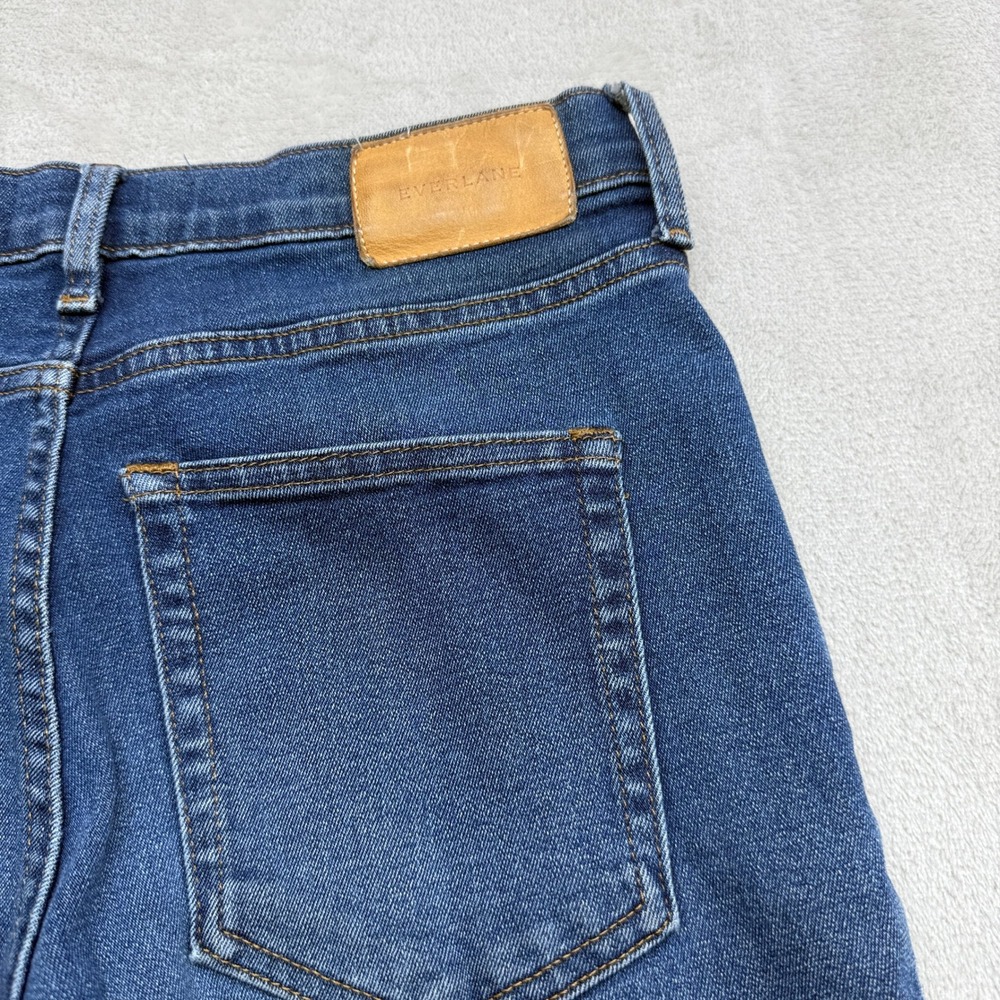 Everlane Cigarette Jeans Women 28 Regular Blue Hi Rise Button Fly Stretch Denim - Picture 9 of 10